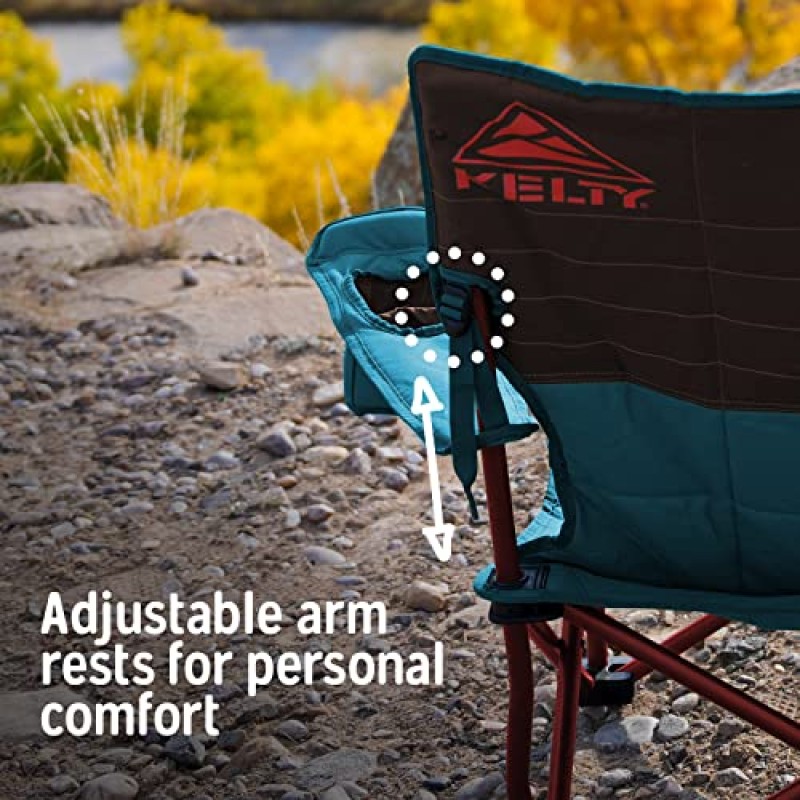 Kelty 디럭스 리클라이닝 라운지 의자, Deep Lake/Fallen Rock – 축제, 캠핑 및 해변의 날을 위한 접이식 캠프 의자 - 2019년 모델 업데이트