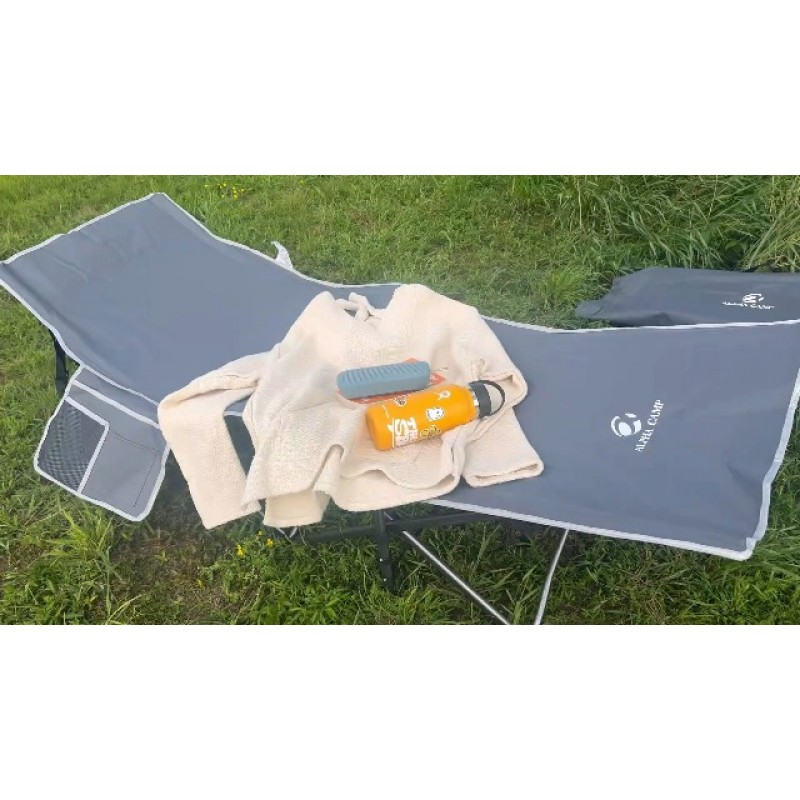 ALPHA CAMP 대형 캠핑 침대는 600파운드 슬리핑 베드를 지원합니다. 접이식 강철 프레임 휴대용 가방 포함