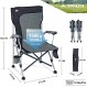 Ablazer 2 팩 성인용 캠핑 의자, 휴대용 사냥 의자는 350lbs를 지원합니다. 캠핑용 대형 헤비 듀티 접이식 의자 측면 포켓이 있는 패딩 시트 야외 잔디 접이식 의자