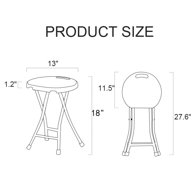 손잡이가 있는 COOZMENT 접이식 의자, 접이식 의자, 미끄럼 방지 발이 있는 접이식 바 의자, 성인용 실내 및 실외 접이식 의자, 용량 600파운드(13