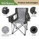 자연에 합류하세요 대형 캠핑 의자, 접이식 의자, 헤비 듀티 지원 600 LBS 강철 프레임, 컵 홀더가 있는 팔의자, 야외용 휴대용