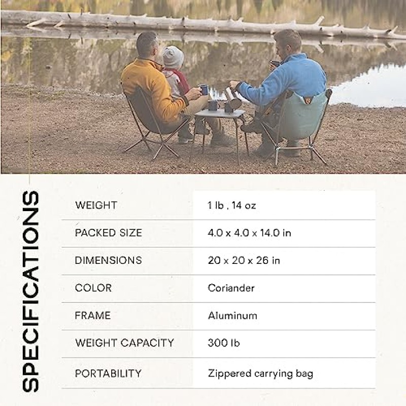 NEMO Moonlite 리클라이닝 캠프 의자 | 조절 및 접이식 옵션을 갖춘 휴대용 배낭 및 캠핑 의자, 고수풀