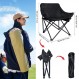 Olrla 접이식 캠핑 의자 2개 세트, 휴대용 편안한 해변 의자 400lbs 용량, 휴대용 가방 포함, 검정색