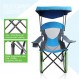 ALPHA CAMP 헤비 듀티 캐노피 라운지 의자 차양 하이킹 여행용 의자(컵 홀더 포함) 에나멜 블루
