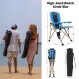 패딩 처리된 단단한 팔걸이가 있는 XGEAR 캠핑 의자, 컵 홀더가 있는 견고한 접이식 캠프 의자, 메쉬 보관 가방, 성인용 400파운드 지원 2팩(밝은 파란색)