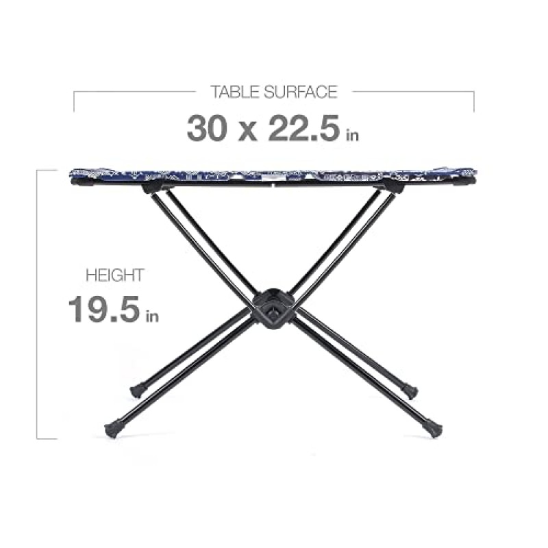 Helinox Table One 하드탑 경량, 접이식, 휴대용, 야외 캠핑 테이블, 대형 - 30 x 22.5인치, 파란색 반다나