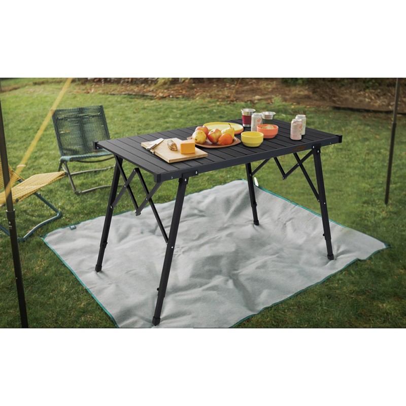 FAIR WIND 야외 테이블 접이식 휴대용 경량 알루미늄 캠핑 테이블, 조절 가능한 다리 포함 대형 캠프 테이블, 운반용 가방 포함, 4-6인용