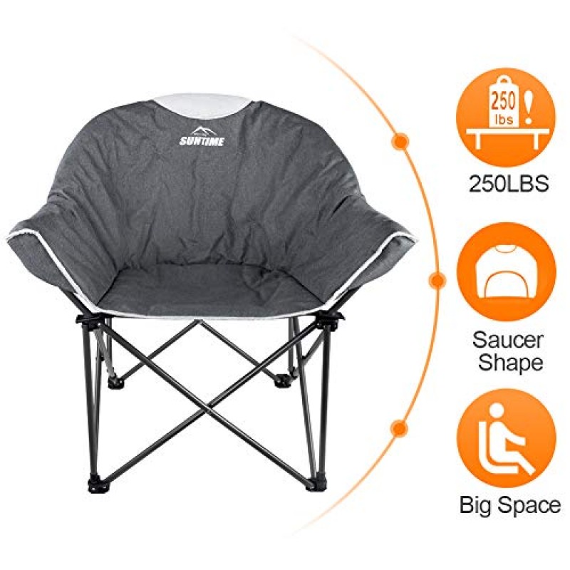 야외 생활 일광 소파 의자, 특대 패딩 달 레저 캠핑, 하이킹, 운반 가방을 위한 휴대용 안정적이고 편안한 접이식 의자