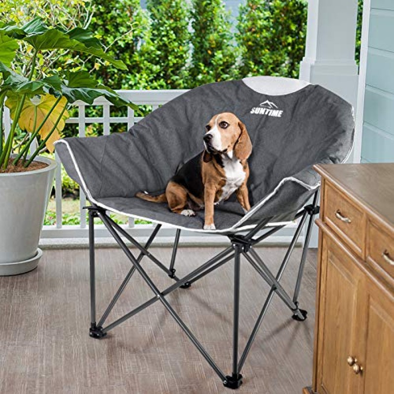 야외 생활 일광 소파 의자, 특대 패딩 달 레저 캠핑, 하이킹, 운반 가방을 위한 휴대용 안정적이고 편안한 접이식 의자