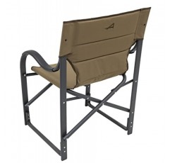 성인용 ALPS 등산 캠프 의자 - 등받이가 높고 평평하게 접히는 견고한 넓은 알루미늄/강철 프레임 위에 편안한 패딩 처리된 폴리에스테르 직물