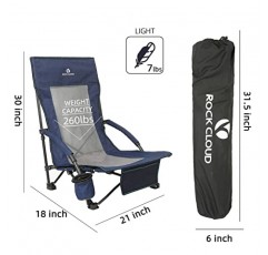 록 클라우드 2 pz. 캠프 잔디 하이킹 스포츠 사냥, 해군을 위한 휴대용 접이식 비치 의자 낮은 캠핑 의자