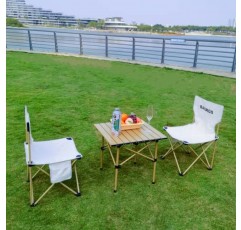 BAISRGS 성인 야외 캠핑 의자, 피크닉 테이블 및 의자 세트, 접이식 및 휴대 용이, 캠핑, 야외 생존, 여행, 정원에 적합 (3PCS)