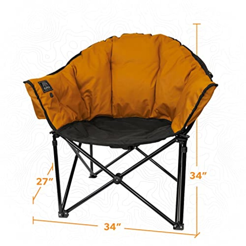 쿠마 아웃도어 기어 게으른 곰 온열 의자(캐리백 포함), 캠핑, 글램핑, 스포츠 및 야외 모험을 위한 최고의 휴대용 럭셔리 온열 야외 의자(시에라/블랙)