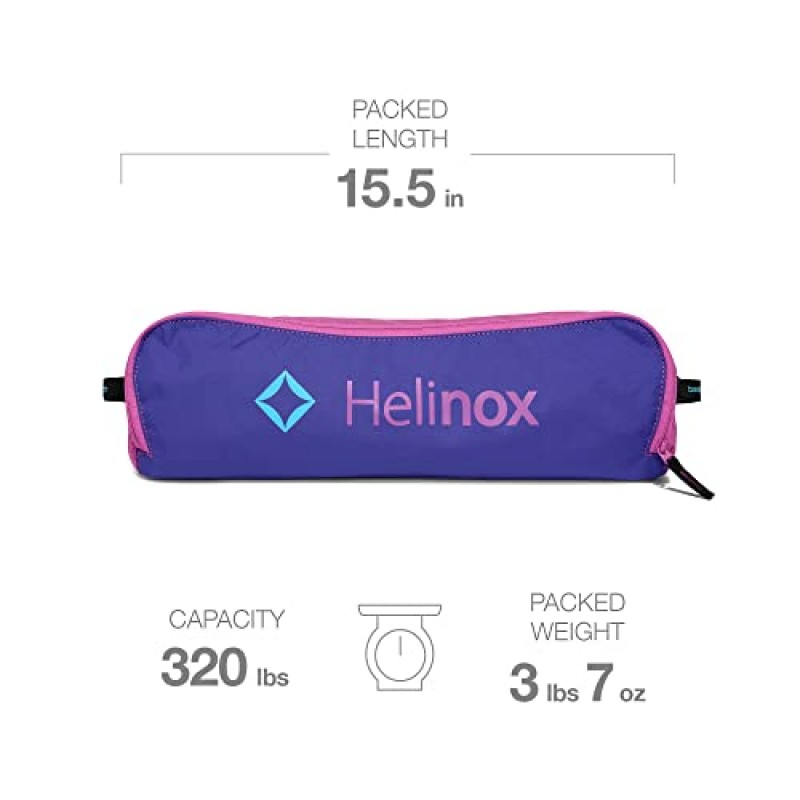 Helinox 비치 체어 경량, 로우 프로파일, 컴팩트, 접이식 캠핑 의자, 멀티 블록, 포켓 포함