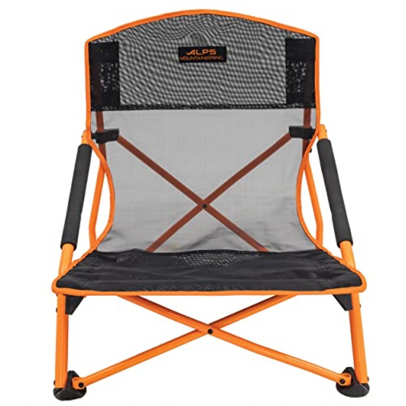 팔이 있는 성인용 ALPS 등산 랑데뷰 엘리트 캠핑 의자, 파우더 코팅 금속 프레임 위의 멋진 나일론 메쉬, 컴팩트한 접이식 디자인 및 휴대용 가방