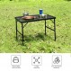 WWANSEASY Wanseasy 캠핑 테이블, 운반 손잡이가 있는 2피트 접이식 테이블, 메쉬 탑, 미끄럼 방지 피트, 높이 조절 가능한 야외 소형 접이식 테이블 휴대용, 피크닉, Rvs, 바베큐