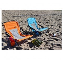 성인용 해변용 멋진 C 의자 2팩, 낮은 의자, 슬링, 접이식, 휴대용, 콘서트, 어린이, 보트, 컵 홀더가 있는 모래 의자 및 휴대용 가방(오렌지 2개 세트)