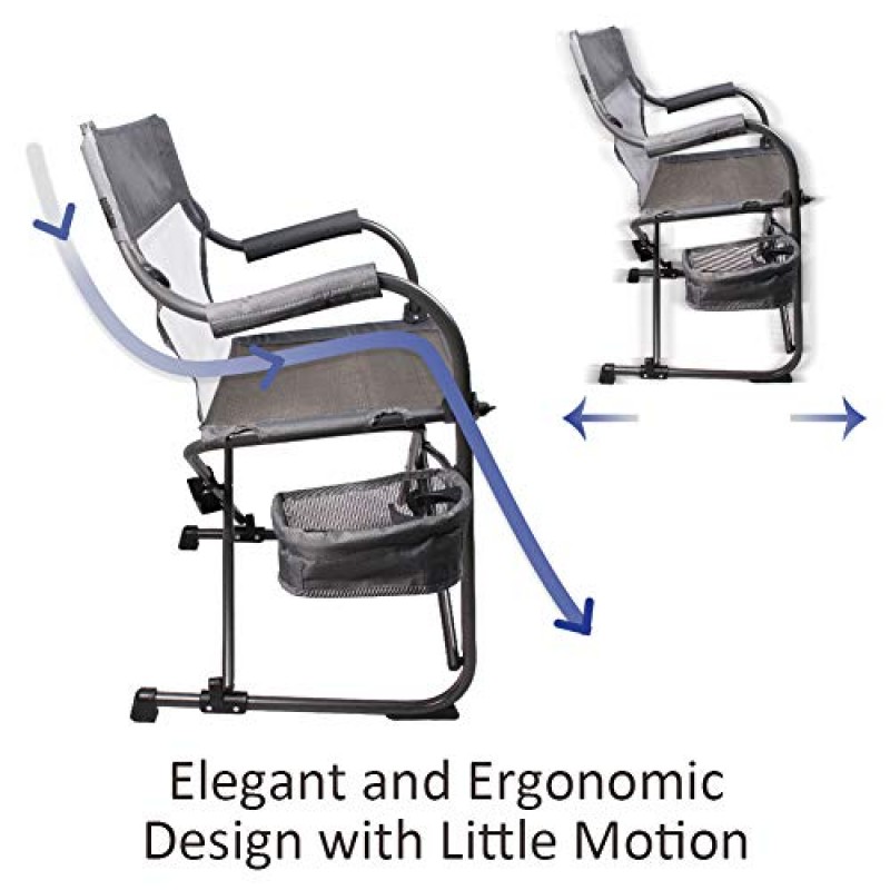 Zenree 헤비 듀티 휴대용 접이식 스포츠 의자 캠핑 접이식 감독 의자 야외, 캠핑 및 스포츠 행사에 적합, 회색(1팩)