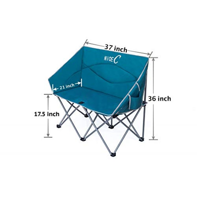 좋은 C 캠핑 의자 더블, 캠핑 러브 시트, 접이식 러브 시트, 접이식 러브 시트, 스트랩 캐리 백이 포함된 야외 커플 대형 접이식 캠프 의자