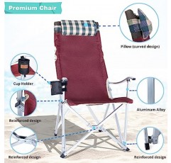 성인용 Poshlr 비치 의자, 비치 의자 알루미늄 헤비듀티, 접이식 잔디 및 캠핑 의자 세트(캐리 백 포함)