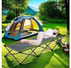 Yolafe 접이식 슬리핑 캠핑 침대 성인용 여행 어린이를위한 휴대용 접이식 침대 야외용 헤비 듀티 비치 라운지 의자