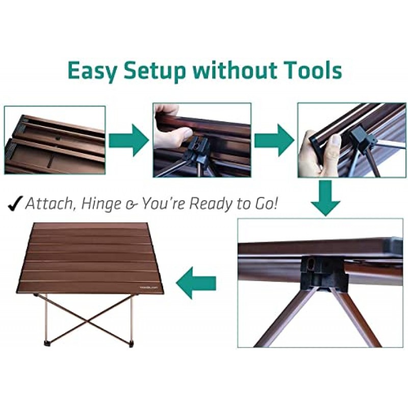 TREKOLOGY 야외 접이식 테이블, 휴대용 크기의 소형 접이식 테이블, 야외 접이식 사이드 테이블, 미니 접이식 테이블, 비치 테이블, 접이식 캠핑 테이블.