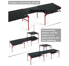 iClimb 2 연결 캠핑 접이식 테이블 S 사이즈 연결 플레이트 1팩 및 랜턴 행거 번들 1개 포함