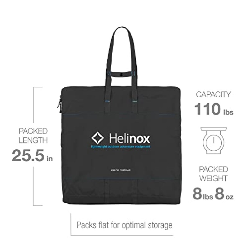 Helinox 카페 테이블 다이닝 하이트 휴대용 캠핑 테이블, 블랙