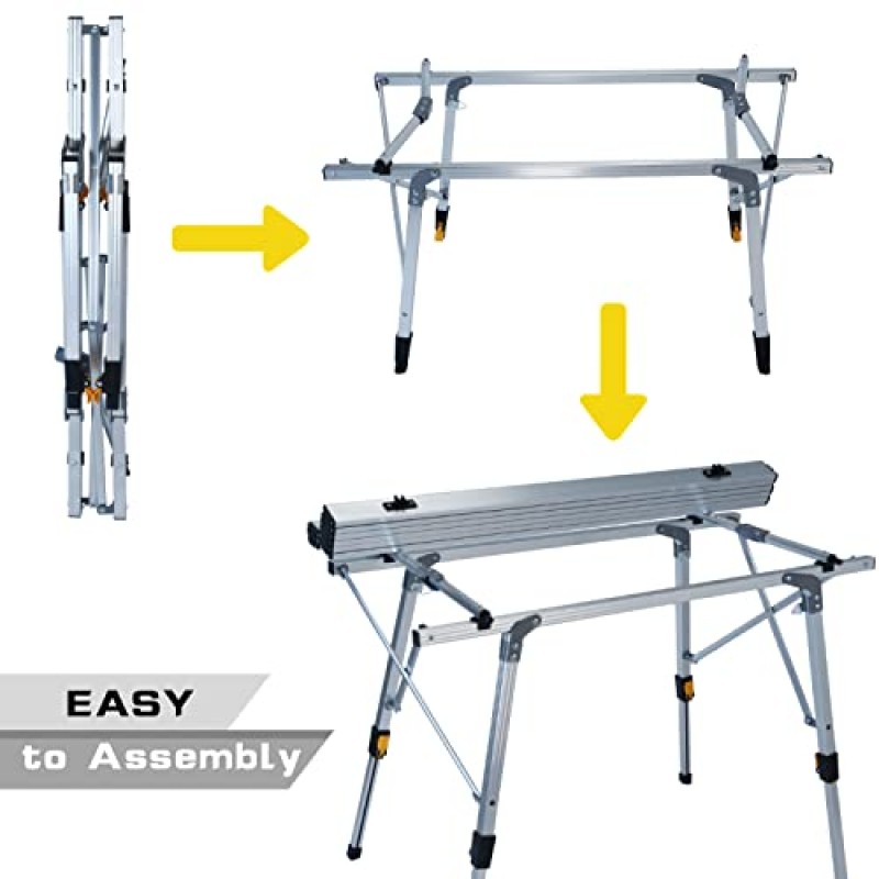 [35 X 20] 인치캠핑 테이블 조절 가능한 다리가 있는 접이식 휴대용, 야외, 해변, 피크닉, 뒷마당, 바비큐 및 파티용 휴대용 가방이 있는 알루미늄 접이식 테이블 롤업 테이블, 실버