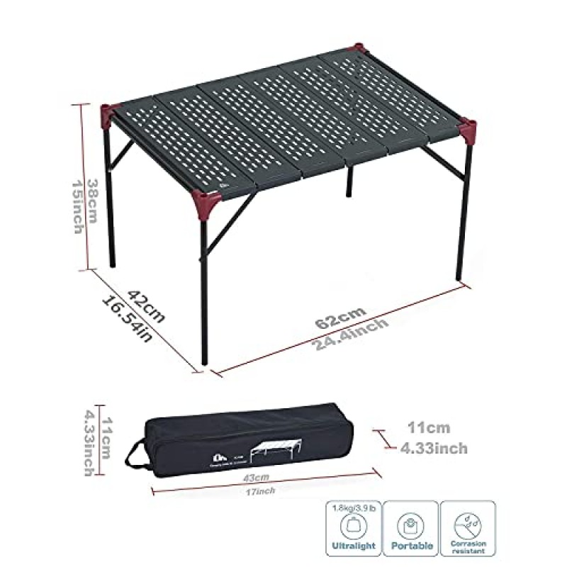 iClimb 2 연결 캠핑 접이식 테이블 XL 사이즈 연결 플레이트 1팩 및 랜턴 행거 번들 1개 포함