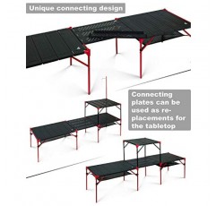 iClimb 2 연결 캠핑 접이식 테이블 XL 사이즈 연결 플레이트 1팩 및 랜턴 행거 번들 1개 포함