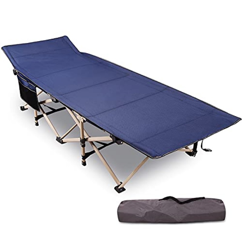 REDCAMP 접이식 캠핑 침대(성인용 두꺼운 침대 패드 포함) 헤비 듀티, 캠프 사무실 사용을 위한 28
