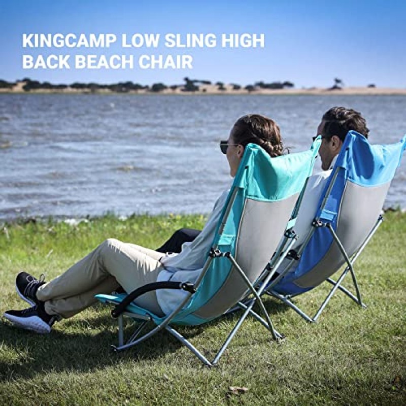 KingCamp 하이백 접이식 해변 의자 2팩