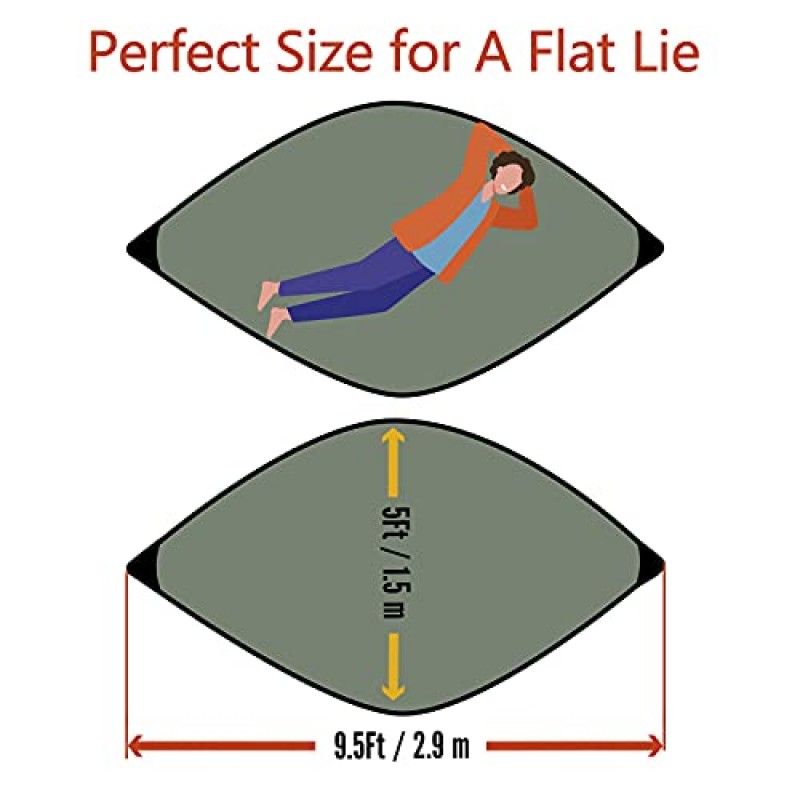 폭풍, 눈에 대비한 32피트 긴 능선이 있는 이동식 No See-Um Net 및 Rain Fly Tarp가 있는 Sunyear 해먹 캠핑, 야외 배낭 여행 하이킹 및 생존에 가장 적합