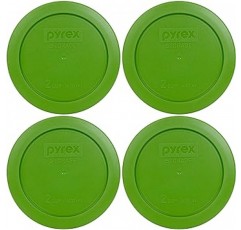 Pyrex 7200-PC 잔디 그린 라운드 2컵 플라스틱 보관 뚜껑, 미국산 - 4팩