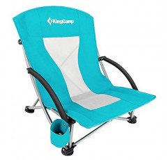 KingCamp 접이식 해변 의자 청록색 및 로즈 레드 2팩
