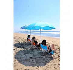 좋은 C 오렌지 해변 의자 2팩 + 블루 해변 우산 1팩