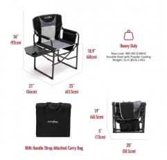 SUNNYFEEL 대형 캠핑 디렉터 의자 2팩, 성인용 휴대용 접이식 잔디 의자, 사이드 테이블 포함 헤비 듀티, 해변용 포켓, 낚시, 피크닉, 콘서트 야외, 접이식 캠프 의자