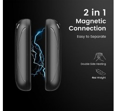 손난로 충전식, 2팩 자기 전기 손난로, 6000mah 최대 12시간 급속 충전 휴대용 손난로, 크리스마스, 레이노, 야외 활동, 사냥, 골프, 캠핑을 위한 훌륭한 선물…