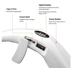 10000mah 충전식 목 워머, 최대 8인치 너비의 목용, 남성과 여성을 위한 15시간 휴대용 목 히터, 야외/실내/캠핑/낚시/오토바이/스키