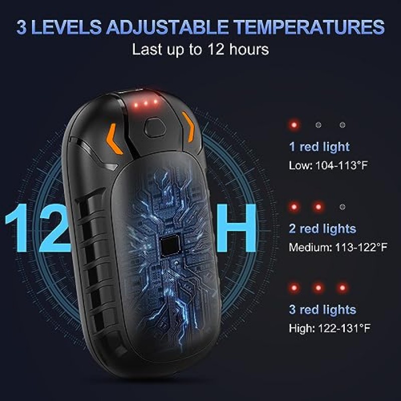 Nodinsy 손난로 충전식 2팩, 2 in 1 USB 전기 휴대용 포켓 히터 4000mAh 야외, 실내, 캠핑, 사냥, 통증 완화, 남성 여성을 위한 크리스마스 따뜻한 선물-1