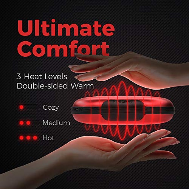 OCOOPA 빠른 충전 손난로 충전식, 9000mAh 전기 손난로 보조베터리 PD, 14시간 지속 열, 3단계, 캠핑, 사냥, 골프, 훌륭한 선물, A9에 적합