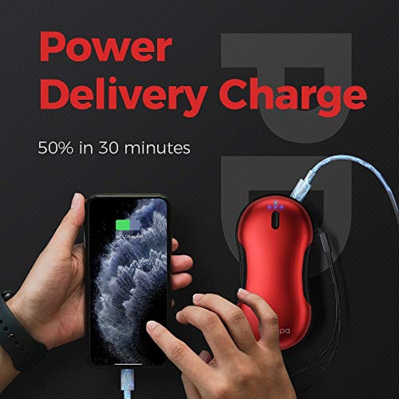 OCOOPA 빠른 충전 손난로 충전식, 9000mAh 전기 손난로 보조베터리 PD, 14시간 지속 열, 3단계, 캠핑, 사냥, 골프, 훌륭한 선물, A9에 적합