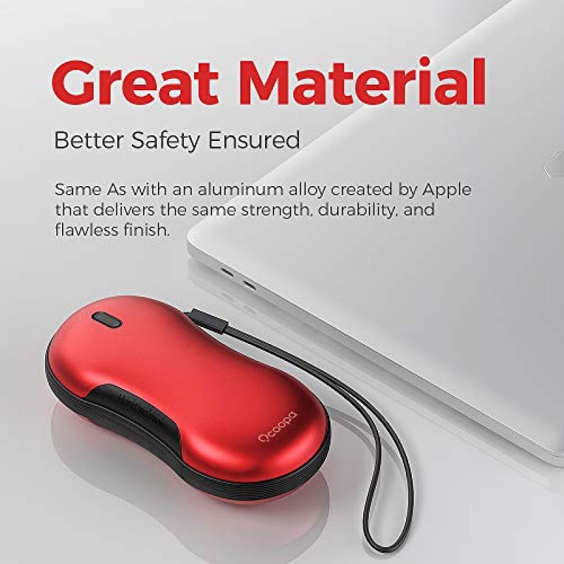 OCOOPA 빠른 충전 손난로 충전식, 9000mAh 전기 손난로 보조베터리 PD, 14시간 지속 열, 3단계, 캠핑, 사냥, 골프, 훌륭한 선물, A9에 적합