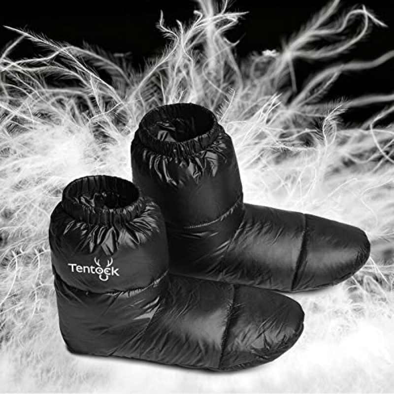 Tentock Down Booties 초경량 방수 캠핑 다운 양말 겨울 열 발 다운 슬리퍼 배낭 남성 및 여성 수면 용