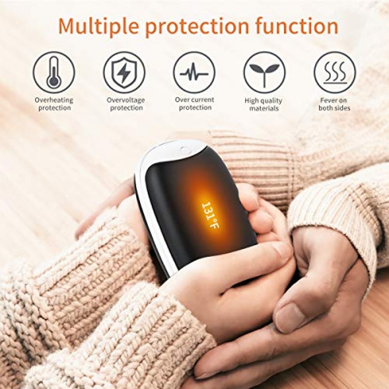 2팩 손난로 충전식, 8000mAh 전기 휴대용 포켓 손난로/전원 은행, 야외 스포츠, 사냥, 골프, 캠핑, 여성, 남성을 위한 따뜻한 선물에 적합
