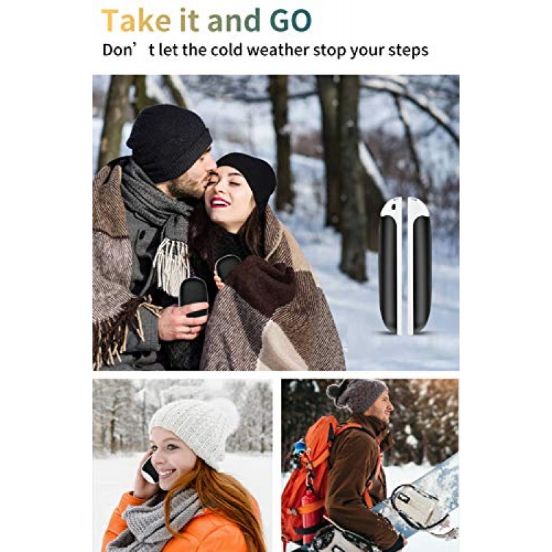 2팩 손난로 충전식, 8000mAh 전기 휴대용 포켓 손난로/전원 은행, 야외 스포츠, 사냥, 골프, 캠핑, 여성, 남성을 위한 따뜻한 선물에 적합