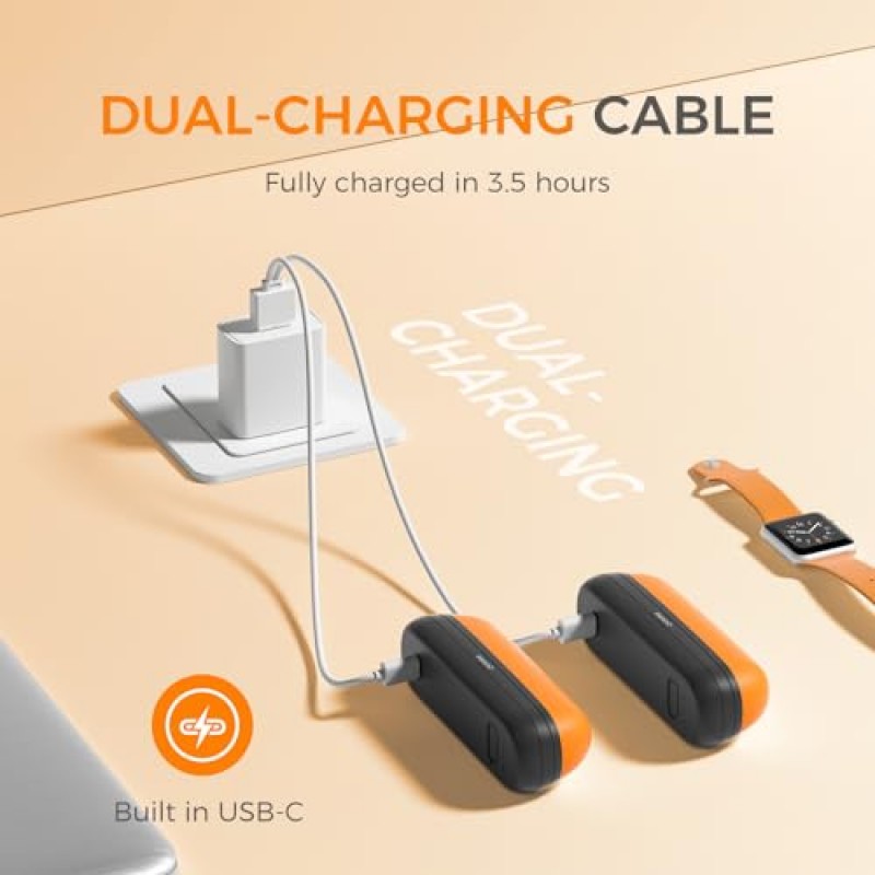 OCOOPA 2 in 1 자기 충전식 손난로, UT2s 미니 전기 손난로, 분할 USB-C, 3단계 열 수준 및 메모리 기능으로 재사용 가능, 휴대용 포켓 히터, 여성용 남성을 위한 기술 선물
