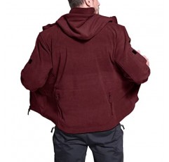 BIYLACLESEN 남성용 전술 재킷 Softshell Fleece 까마귀 풀 지퍼 업 재킷 코트 Polar Fleece Jacket