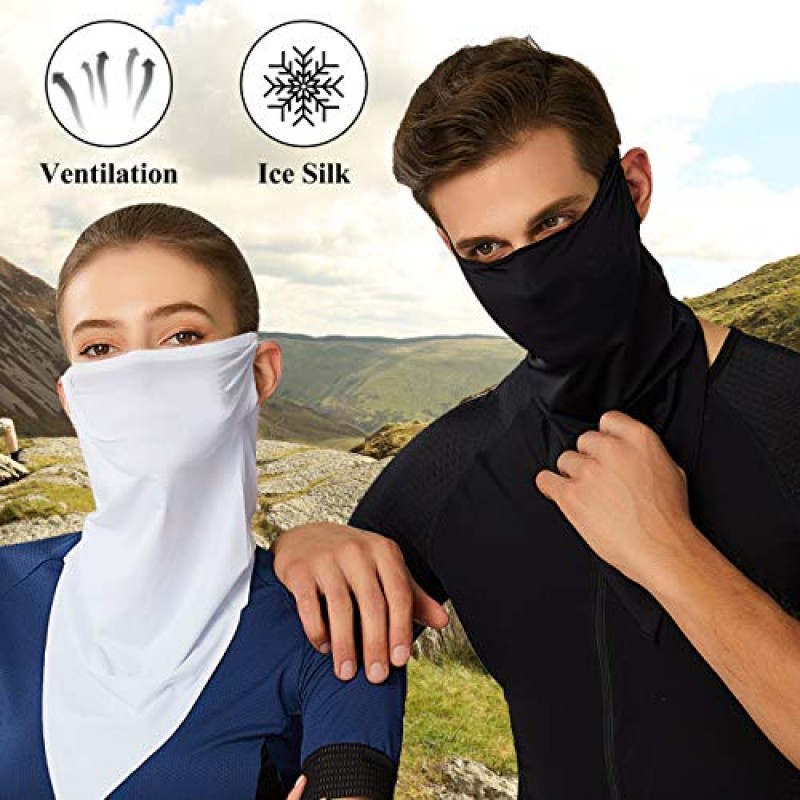 JSPA 목 각반 Earloop 얼음 실크 냉각 스포츠 얼굴 스카프 Balaclava Bandana Headwear for Dust Outdoors